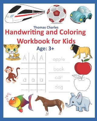 Book cover for Handwriting and Coloring Workbook for Kids, Age 3+