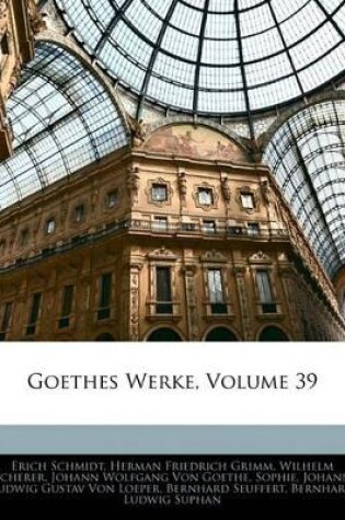 Cover of Goethes Werke, Volume 39