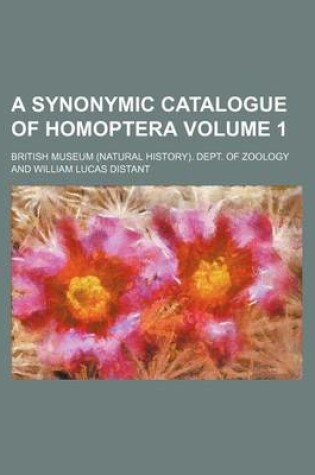 Cover of A Synonymic Catalogue of Homoptera Volume 1