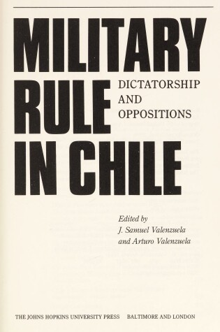 Cover of Military Rule in Chile Pb