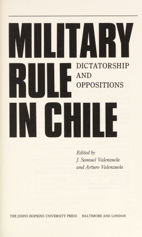 Book cover for Military Rule in Chile Pb