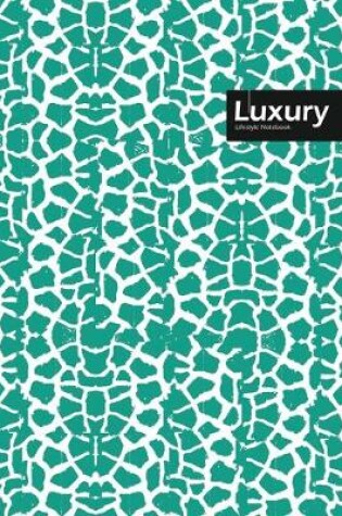 Cover of Luxury Lifestyle, Animal Print, Write-in Notebook, Dotted Lines, Wide Ruled, Medium 6 x 9 Inch, 288 Pages (Royal Blue)