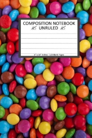 Cover of Unruled Composition Notebook 8" x 10". 120 Pages. Button Candy Chocolate