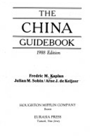 Cover of Dekeijzer China Guidebook 88