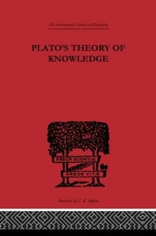 Cover of Plato's Theory of Knowledge