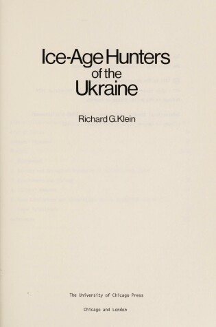 Cover of Ice-Age Hunters of the Ukraine