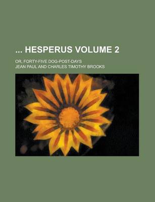 Book cover for Hesperus; Or, Forty-Five Dog-Post-Days Volume 2