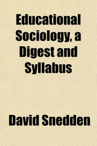 Cover of Educational Sociology, a Digest and Syllabus