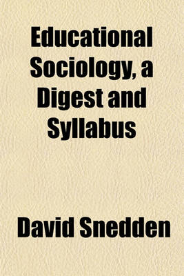 Book cover for Educational Sociology, a Digest and Syllabus