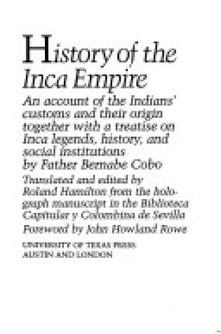 Cover of History of the Inca Empire