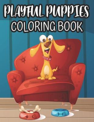 Book cover for Playful Puppies Coloring Book