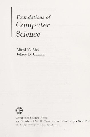 Cover of Foundations of Computer Science