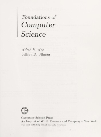 Book cover for Foundations of Computer Science