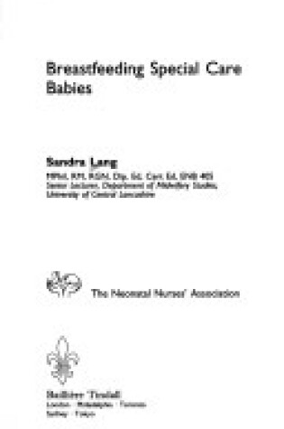 Cover of Breastfeeding Special Care Babies