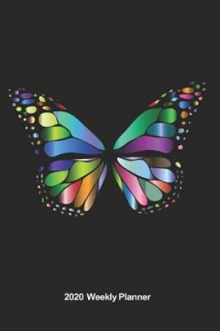 Cover of Plan On It 2020 Weekly Calendar Planner - Stained Glass Butterfly in Rainbow Colors