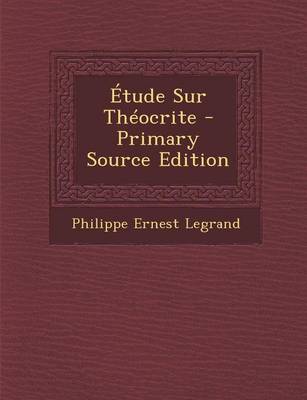 Book cover for tude Sur Th ocrite - Primary Source Edition