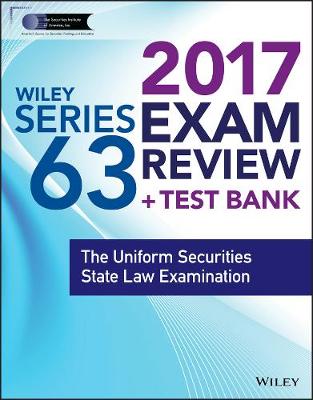 Book cover for Wiley FINRA Series 63 Exam Review 2017