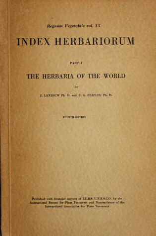 Cover of The Index Herbariorum