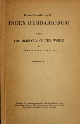 Book cover for The Index Herbariorum