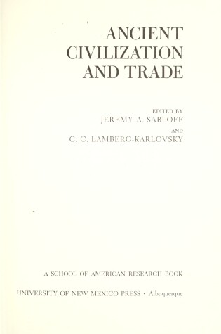 Cover of Ancient Civilization and Trade