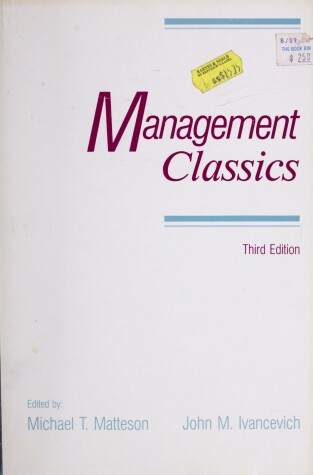 Book cover for Management Classics