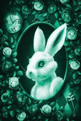 Cover of Alice in Wonderland Modern Journal - Inwards White Rabbit (Green)