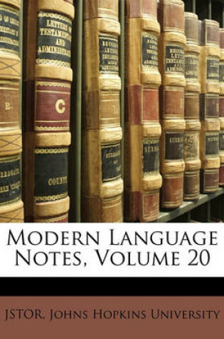 Cover of Modern Language Notes, Volume 20