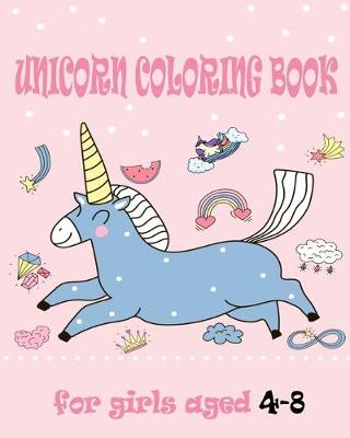 Book cover for unicorn coloring book for girls aged 4-8