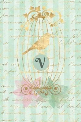 Book cover for Plan on It Undated 12 Month Weekly Planner Gilded Bird in a Cage Personalized Letter V