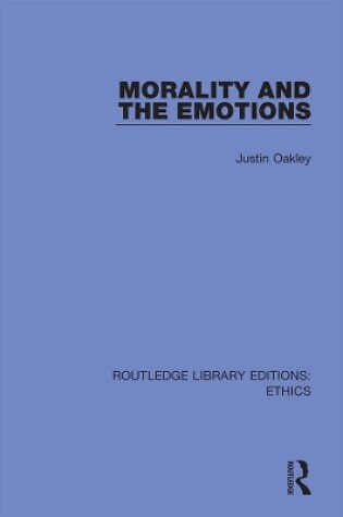 Cover of Morality and the Emotions