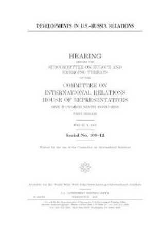 Cover of Developments in U.S.-Russia relations