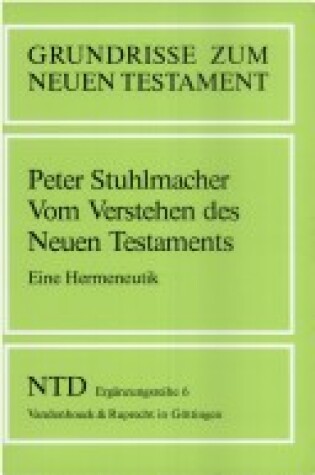 Cover of Vom Verstehen Des Neuen Testaments