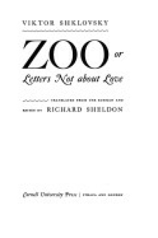 Cover of Zoo, or Letters Not About Love