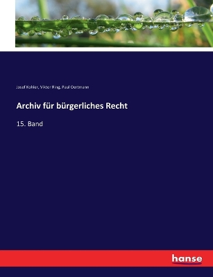 Book cover for Archiv für bürgerliches Recht