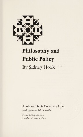 Book cover for Philosophy and Public Policy