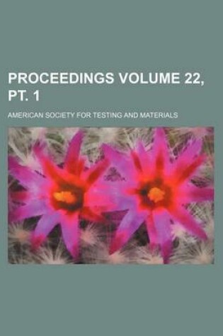 Cover of Proceedings Volume 22, PT. 1