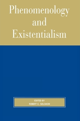 Book cover for Phenomenology and Existentialism