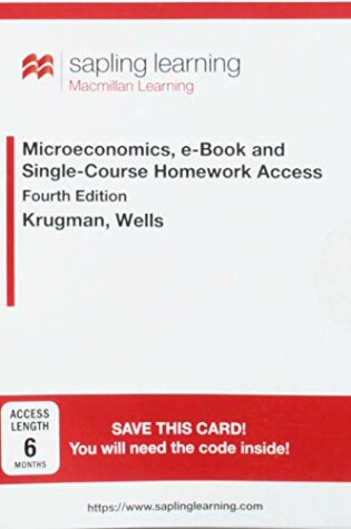 Cover of Sapling E-Book and Homework for Microeconomics (Six Month Access)