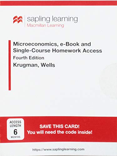 Book cover for Sapling E-Book and Homework for Microeconomics (Six Month Access)