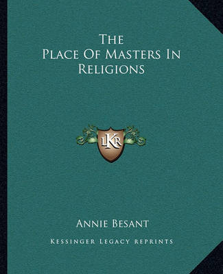 Book cover for The Place of Masters in Religions