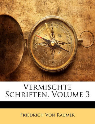 Book cover for Vermischte Schriften, Volume 3