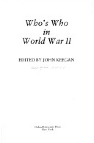 Cover of Whos Who in the Second World War (P)