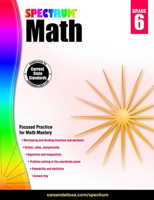 Book cover for Spectrum Math Workbook, Grade 6