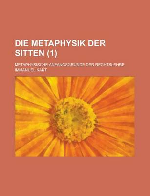 Book cover for Die Metaphysik Der Sitten (1)