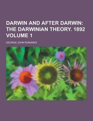 Book cover for Darwin and After Darwin Volume 1