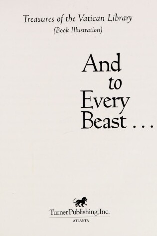 Cover of And to Every Beast