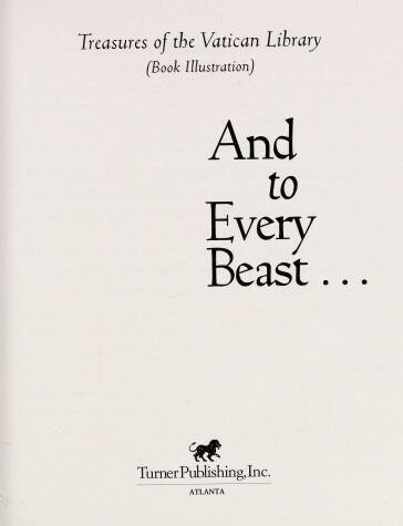 Cover of And to Every Beast