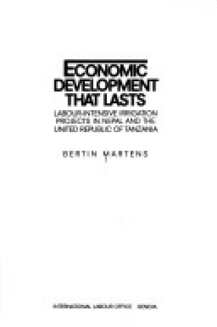 Cover of Economic Development That Lasts