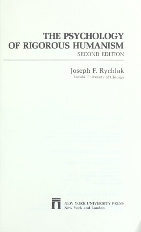 Book cover for The Psychology of Rigorous Humanism