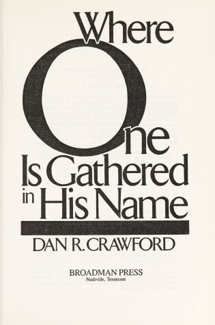 Cover of Where One is Gathered in His Name